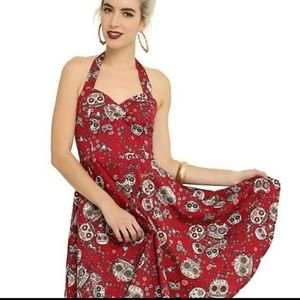 Hell Bunny sugar skull halter dress 3x